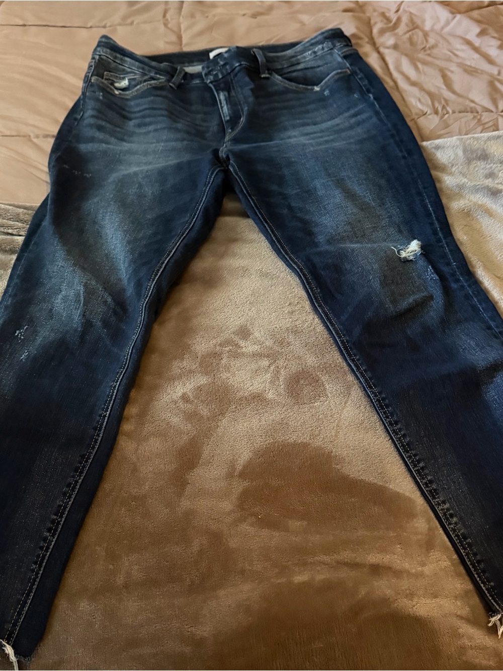 Flying Monkey Dark Wash Skinny Jeans with Subtle Distress
